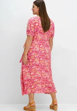 Midikleid in Wickeloptik, mit Blümchenprint