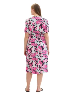 Midikleid mit Blumenprint und Bindeband