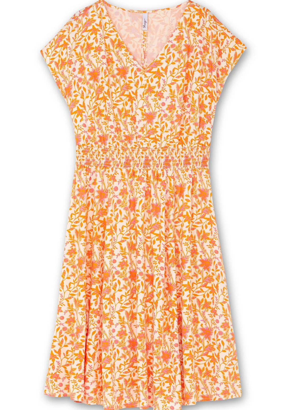 Midikleid mit Smokbund und weitem Rock