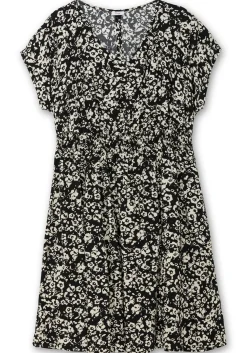 Midikleid mit Smokbund und weitem Rock