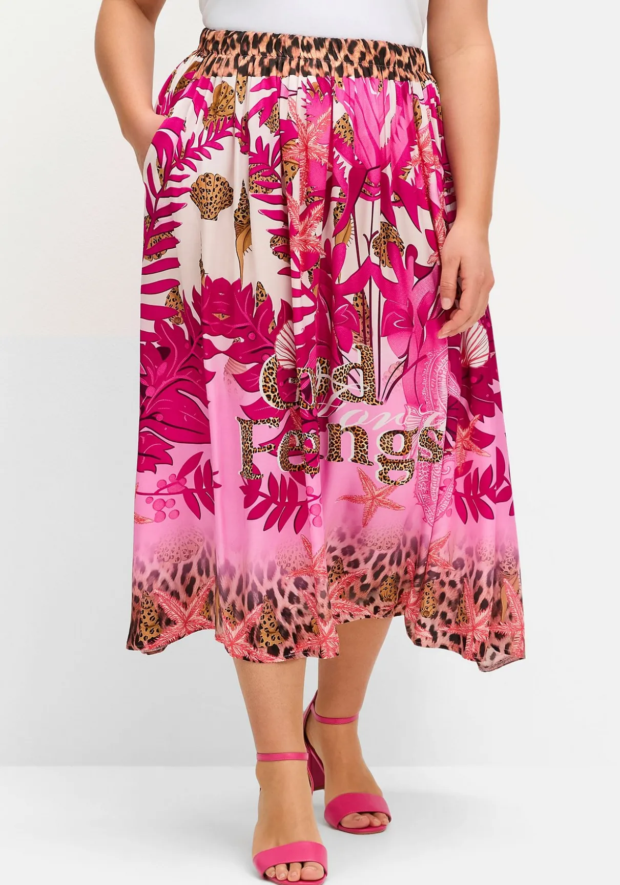 Midirock im Mustermix, mit Gummizugbund