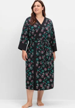 Morgenmantel mit Bindegürtel und seitlichen Taschen