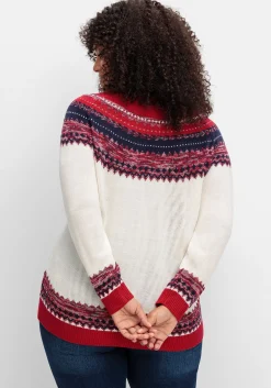 Norwegerpullover im Jacquardstrick, mit Raglanärmeln