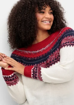 Norwegerpullover im Jacquardstrick, mit Raglanärmeln
