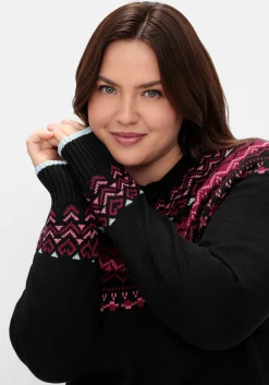 Norwegerpullover mit Fransen am Saum