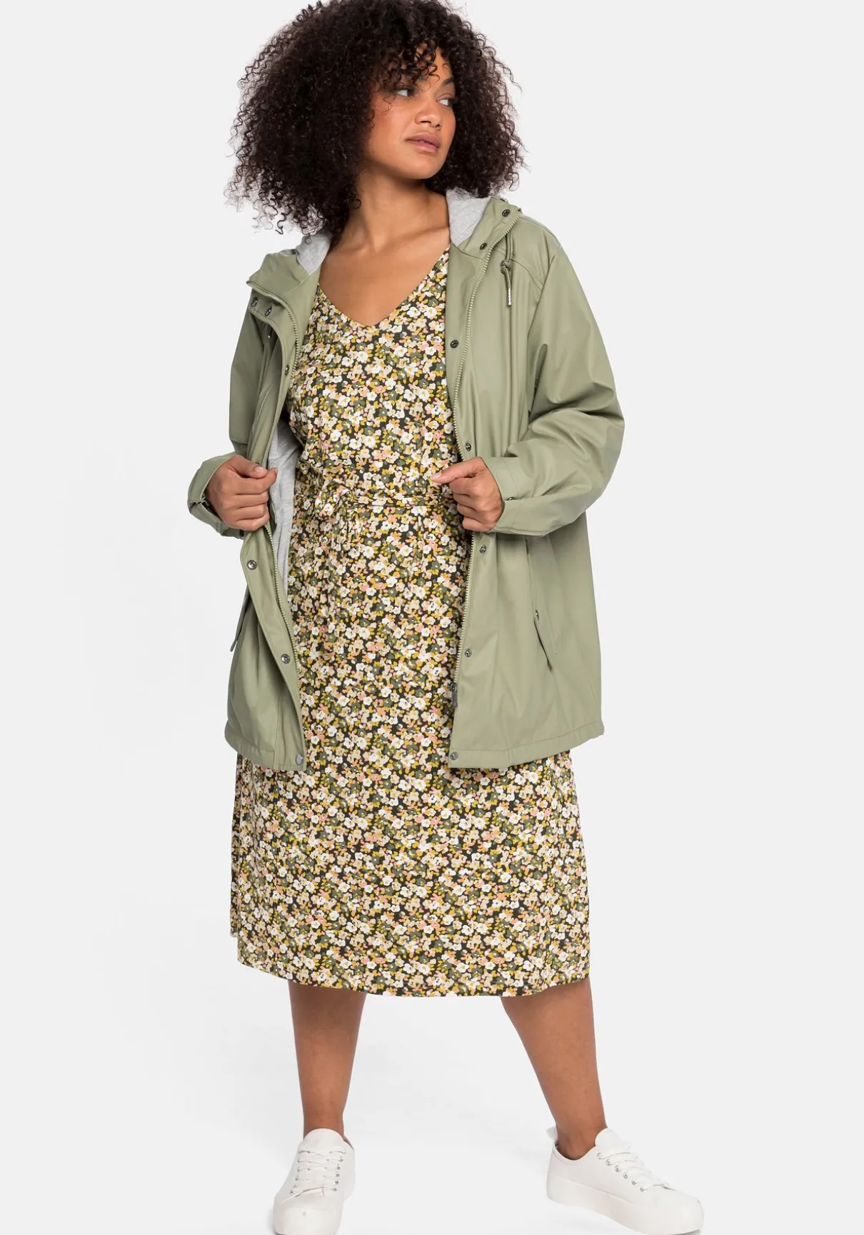 Outdoorjacke mit Jerseyfutter, wasserabweisend