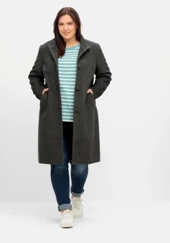 Oversized-Mantel mit Stehkragen, in flauschiger Qualität