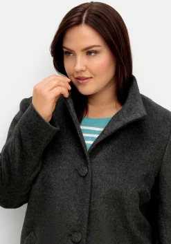 Oversized-Mantel mit Stehkragen, in flauschiger Qualität