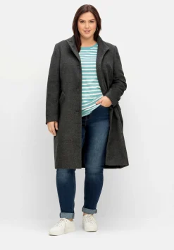 Oversized-Mantel mit Stehkragen, in flauschiger Qualität