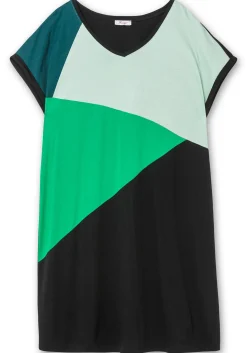 Oversized-Shirtkleid mit Grafikprint vorn