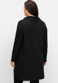 Oversize-Longshirt mit weitem Kragen und Tunnelzug