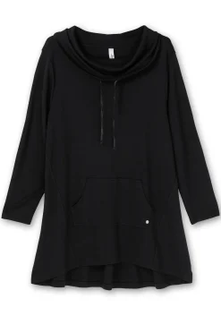 Oversize-Longshirt mit weitem Kragen und Tunnelzug