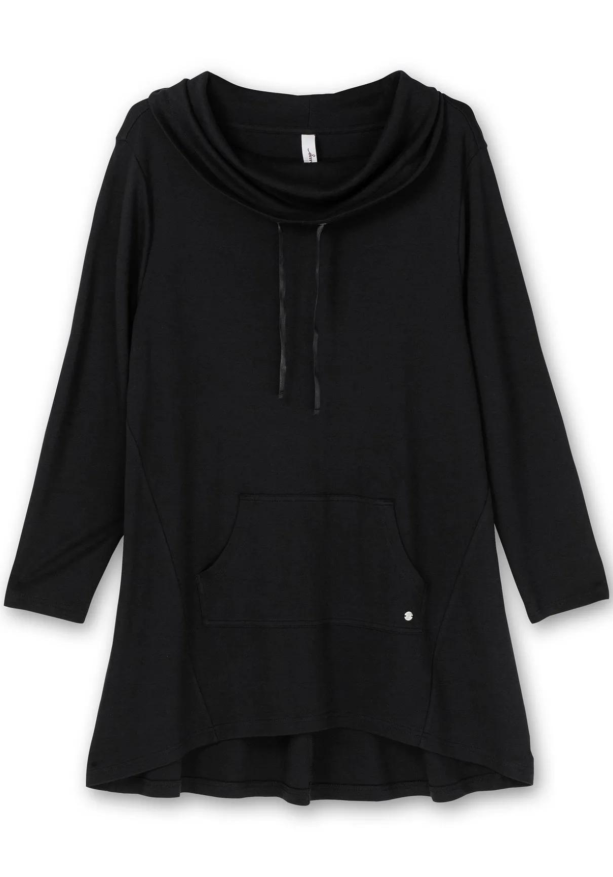 Oversize-Longshirt mit weitem Kragen und Tunnelzug