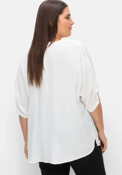 Oversize-Tunika mit Raffung an den Ärmeln