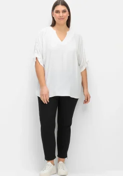 Oversize-Tunika mit Raffung an den Ärmeln