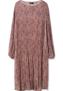 Plissiertes Chiffonkleid mit Alloverdruck