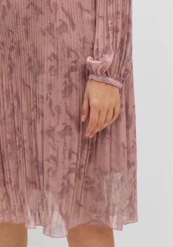 Plissiertes Chiffonkleid mit Alloverdruck