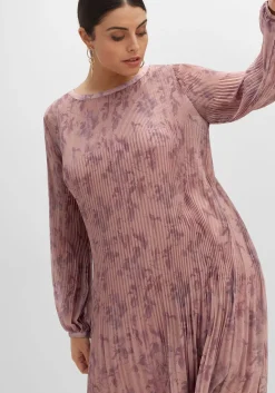 Plissiertes Chiffonkleid mit Alloverdruck