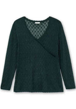 Pullover aus Ajourstrick, in Wickeloptik