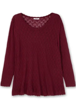 Pullover aus Ajourstrick, in leichter A-Linie