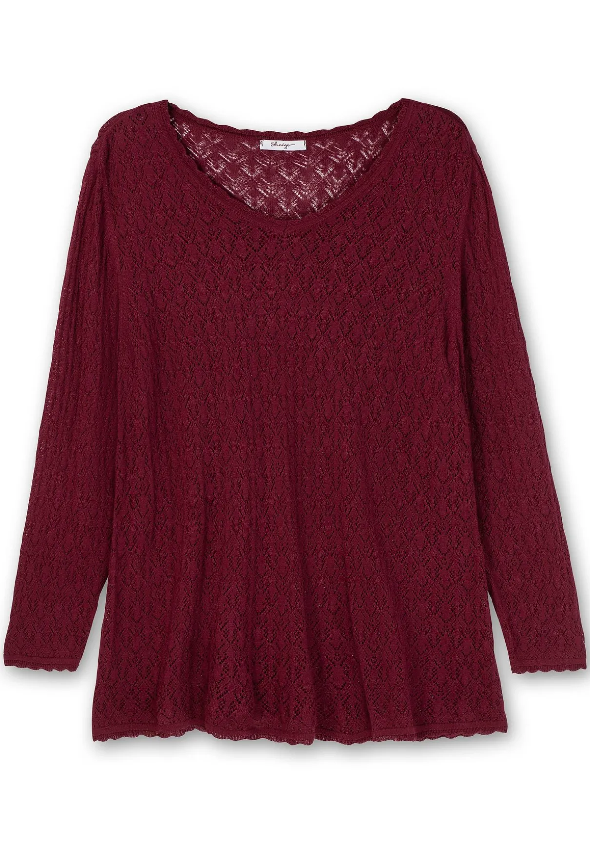 Pullover aus Ajourstrick, in leichter A-Linie