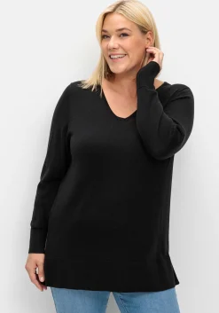 Pullover aus leichtem Strick, mit V-Ausschnitt