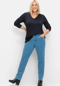 Pullover aus leichtem Strick, mit V-Ausschnitt