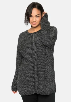 Pullover im Patentstrick, in melierter Optik