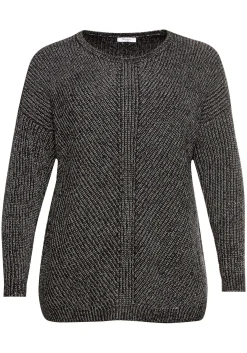 Pullover im Patentstrick, in melierter Optik