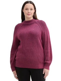 Pullover im Rippstrick, mit Stehkragen