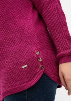 Pullover im Strukturstrick, mit Zierknöpfen seitlich