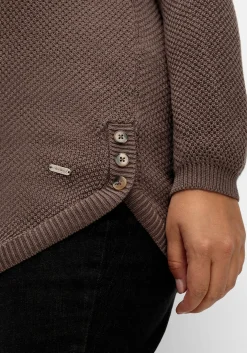 Pullover im Strukturstrick, mit Zierknöpfen seitlich