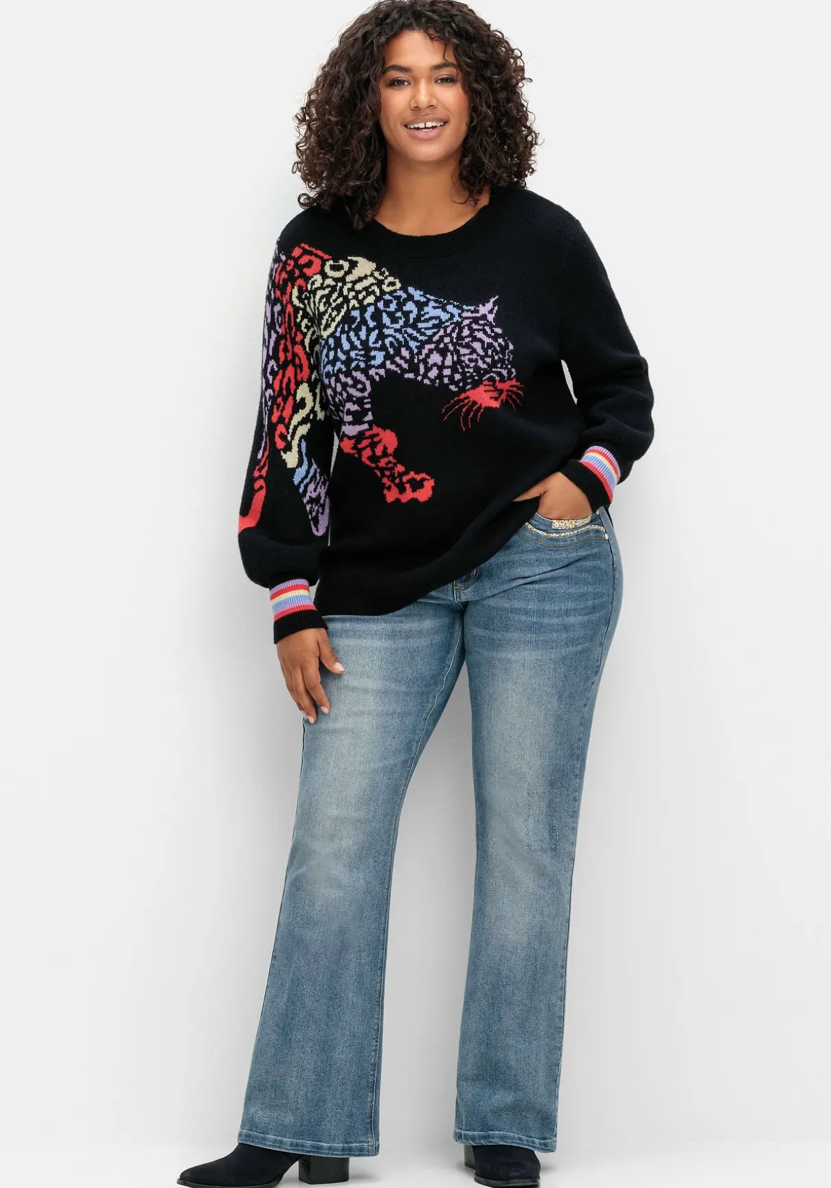 Pullover mit Animalmotiv und Ballonärmeln