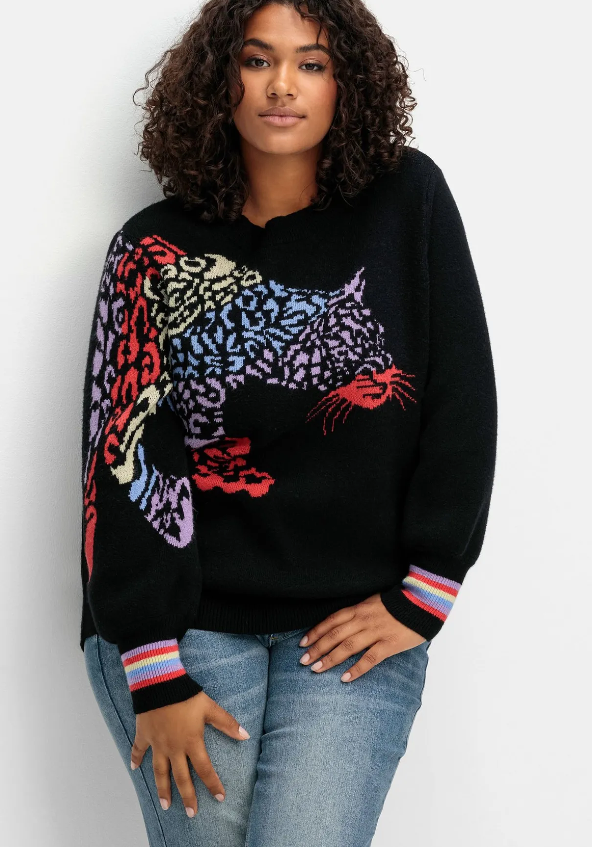 Pullover mit Animalmotiv und Ballonärmeln