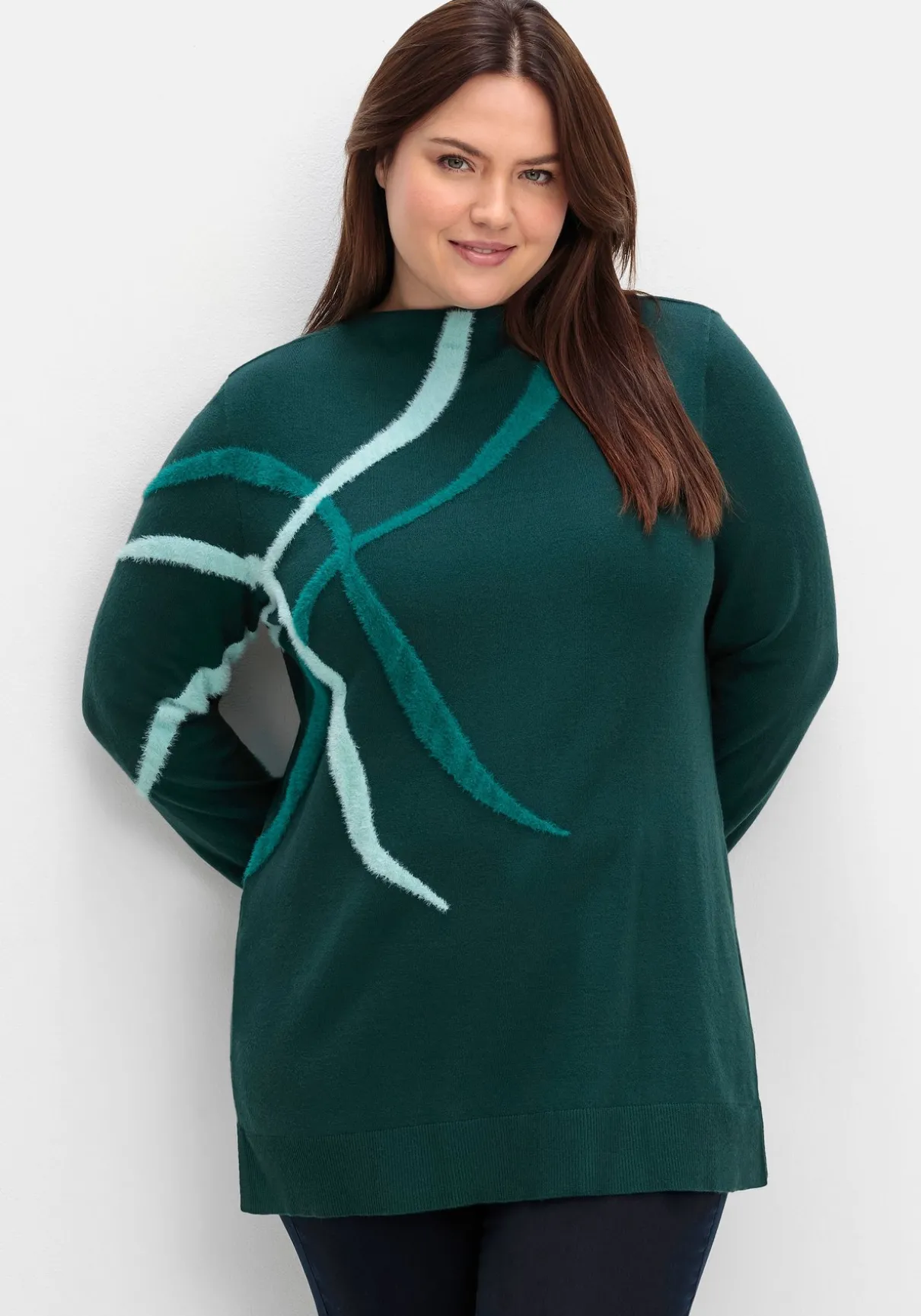 Pullover mit Flauschgarn-Intarsien