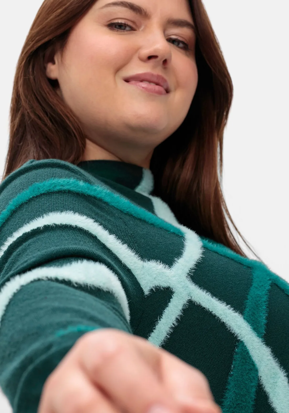 Pullover mit Flauschgarn-Intarsien