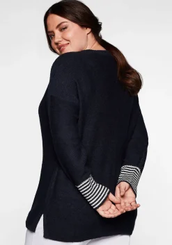 Pullover mit geringeltem Ärmelbündchen