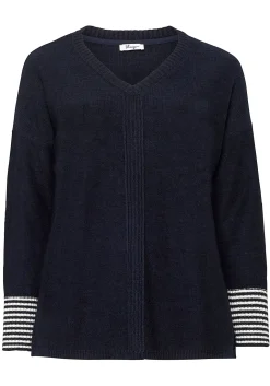 Pullover mit geringeltem Ärmelbündchen