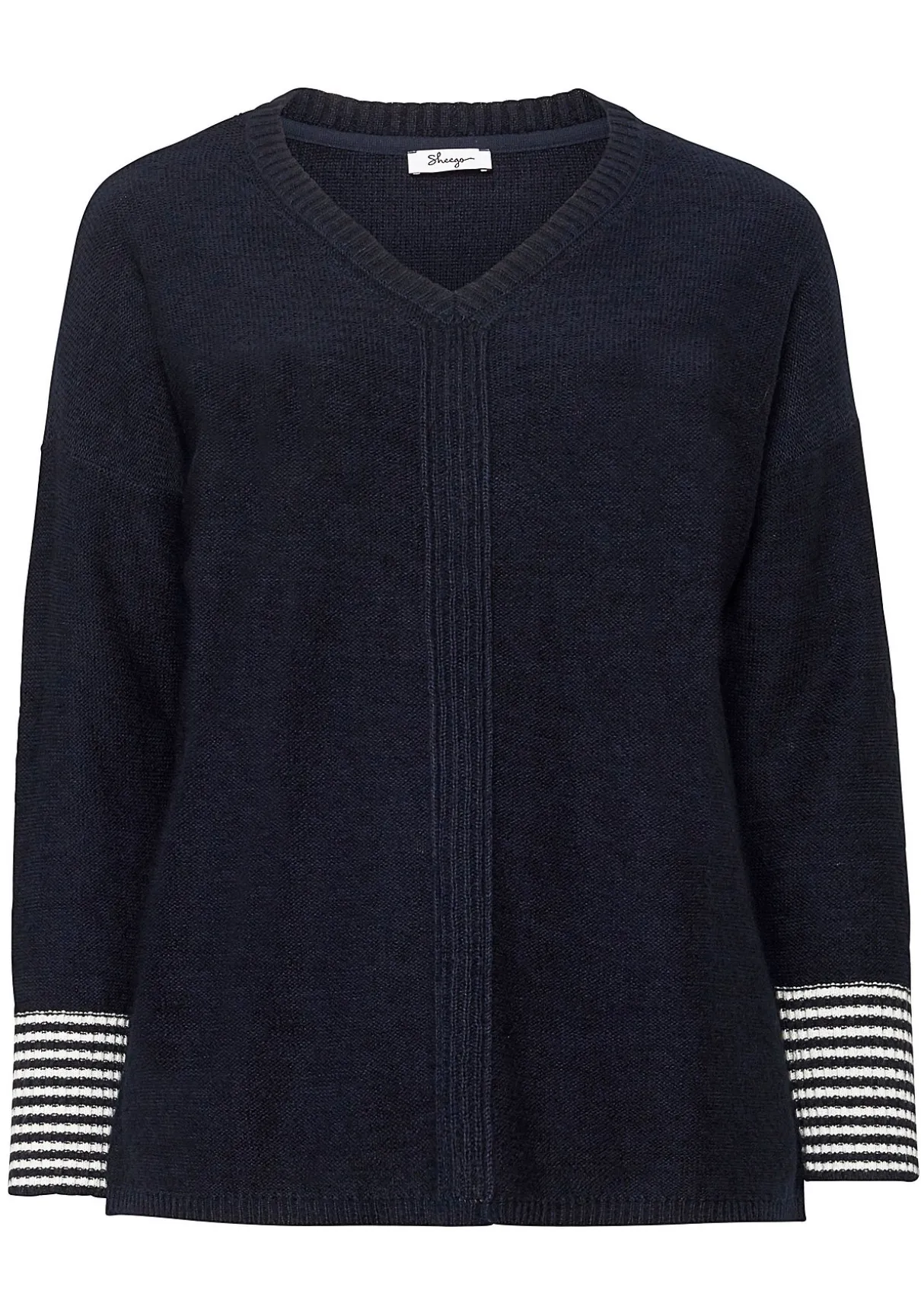 Pullover mit geringeltem Ärmelbündchen