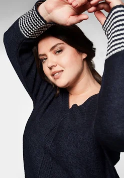 Pullover mit geringeltem Ärmelbündchen