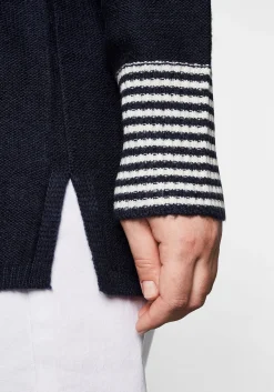 Pullover mit geringeltem Ärmelbündchen