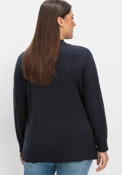 Pullover mit geripptem Stehkragen