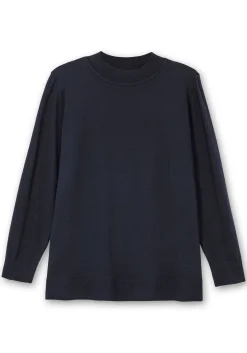 Pullover mit geripptem Stehkragen