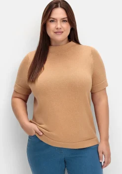 Pullover mit Halbarm und Stehkragen
