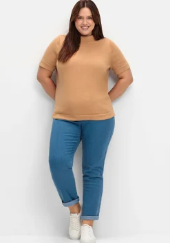 Pullover mit Halbarm und Stehkragen