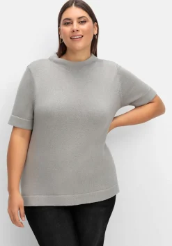 Pullover mit Halbarm und Stehkragen