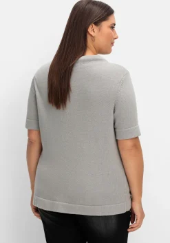 Pullover mit Halbarm und Stehkragen