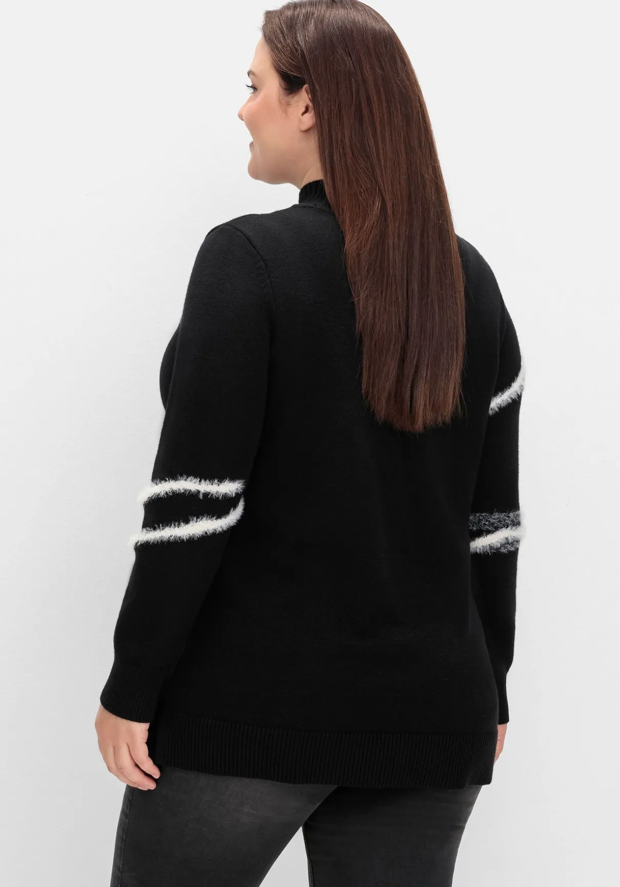 Pullover mit Intarsienmuster aus Flauschgarn