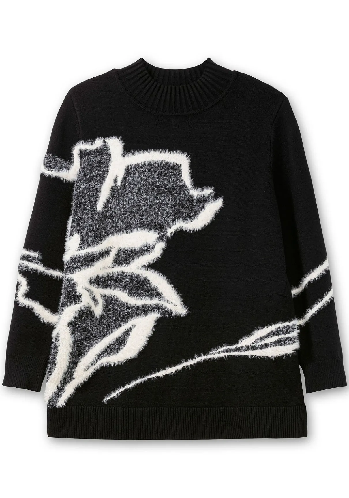 Pullover mit Intarsienmuster aus Flauschgarn