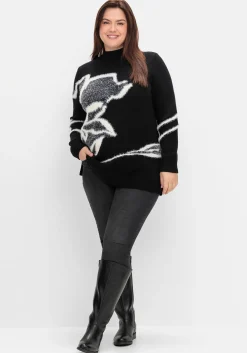 Pullover mit Intarsienmuster aus Flauschgarn